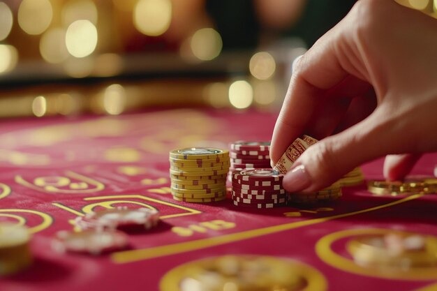 Live blackjack table with dealer dealing cards to player